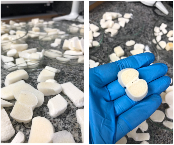 Método de produção de um biomaterial ósseo, biomaterial ósseo e uso do mesmo